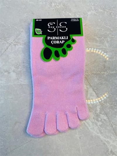 4lü Bambu Parmaklı Mantar Önleyici Kokulu Pembe Unisex Set Çorap Tek Beden