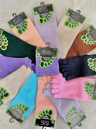 4lü Bambu Parmaklı Mantar Önleyici Kokulu Gri Unisex Set Çorap Tek Beden