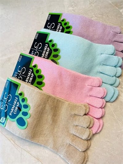 4lü Bambu Parmaklı Mantar Önleyici Kokulu Pembe Unisex Set Çorap Tek Beden