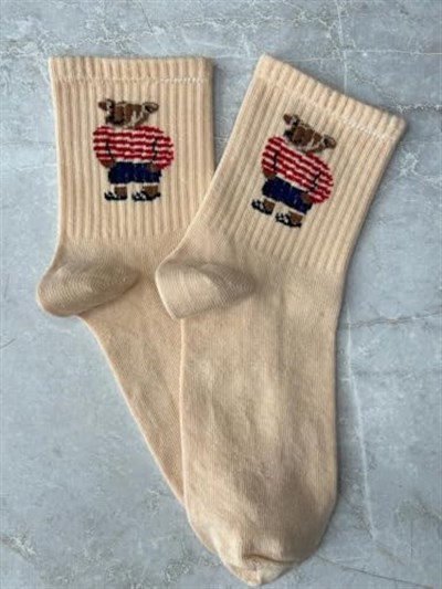 4lü Teddy Bear Set Unisex Kokulu Tenis Çorap Tek Beden