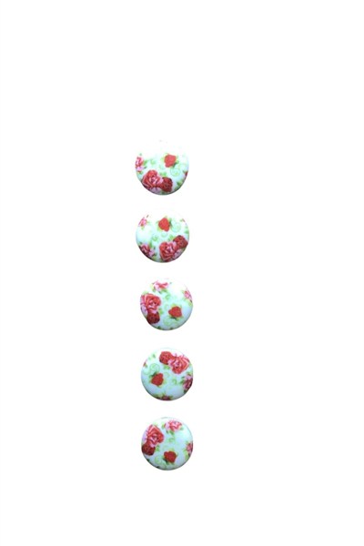 5 Adet 15 Mm Desenli Düğme (MODEL 9)
