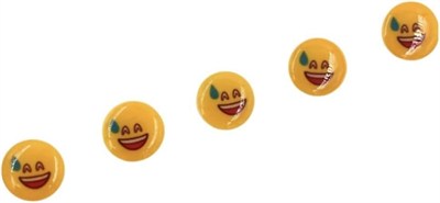 5 Adet 15 Mm Emoji Düğme (MODEL 8)