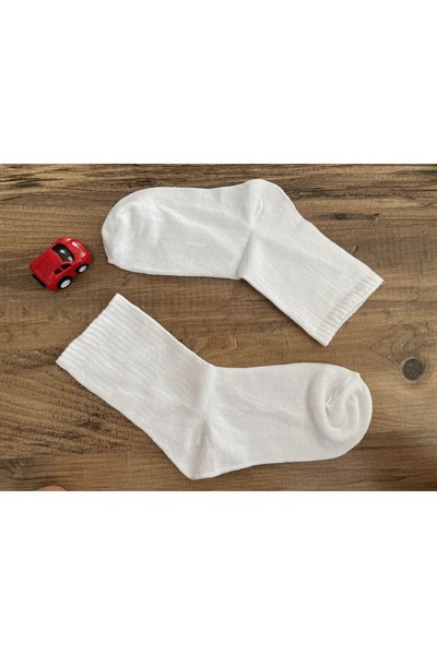 5 Çift Beyaz Unisex Kolej Çorabı BEYAZ 36-41