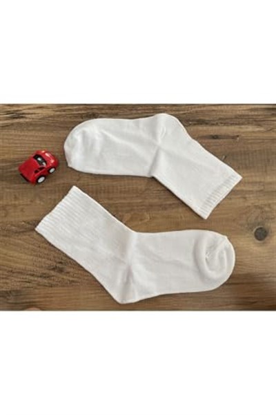5 Çift Beyaz Unisex Kolej Çorabı BEYAZ 36-41