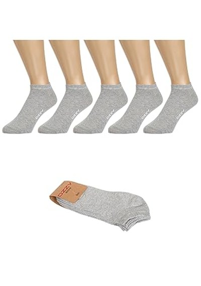 5 Çift Dikişsiz Yazlık Dayanıklı Pamuklu Patik Çorap- Gri Sneaker Çorap