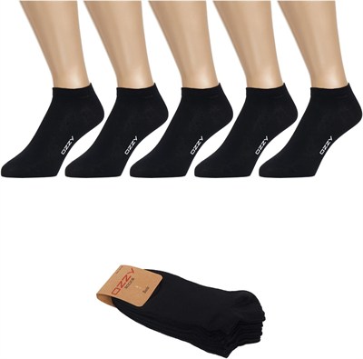 5 Çift Dikişsiz Yazlık Dayanıklı Pamuklu Patik Çorap- Siyah Sneaker Çorap