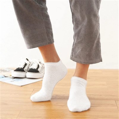 5 Çift Dikişsiz Yazlık Dayanıklı Pamuklu Patik Çorap- Beyaz Sneaker Çorap