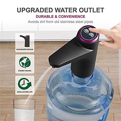 5 galon su sebili, otomatik içme suyu şişesi pompası, USB şarjlı, evrensel uyumlu, taşınabilir su şişesi anahtarı, seyahat, ev, mutfak, ofis, kamp için