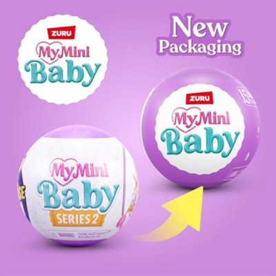 5 Surprise My Mini Baby Series 2 by ZURU, Koleksiyon Gizemli Kapsül, Kız Oyuncağı, Gerçekçi Minyatür Bebek, Oyun Seti ve Aksesuarları (Tek Kapsül)