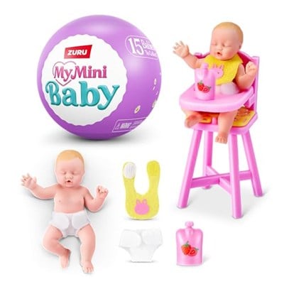 5 Surprise My Mini Baby Series 2 by ZURU, Koleksiyon Gizemli Kapsül, Kız Oyuncağı, Gerçekçi Minyatür Bebek, Oyun Seti ve Aksesuarları (Tek Kapsül)
