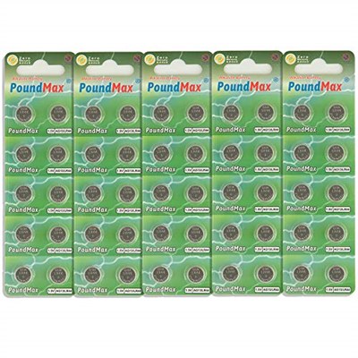 50 x PoundMax AG13 LR44 1,5 V PoundMax Alkalin Düğme Pil