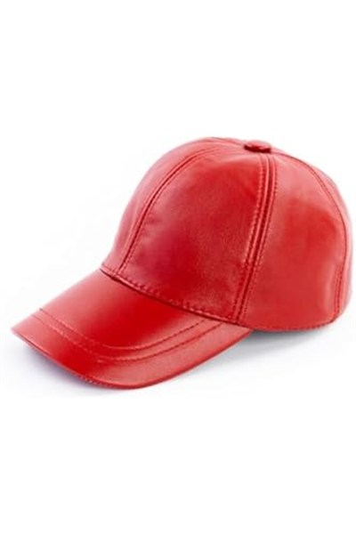 (598)%100 Hakiki Deri Unisex Deri Cap Ayarlanabilir Şapka-1