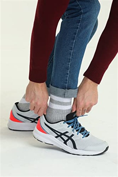 5li paket beyaz çizgili farklı renklerde yarım konç Erkek Kadın Unisex Çorap