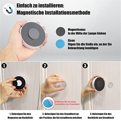 6 Adet Hareket Sensörlü Gece lambası, USB şarj Edilebilir Gece Lambası, 3 Mod, Manyetizma Adsorpsiyon, Gardıroplar, merdivenler, koridorlar, dolaplar vb. için uygundur, Sıcak Sarı
