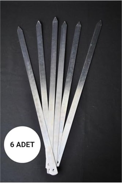 6 Adet Profesyonel Paslanmaz Metal Kıyma Şiş Urfa Adana Antep Kebap Şişi, mlk3042036