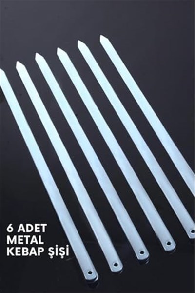 6 Adet Profesyonel Paslanmaz Metal Kıyma Şiş Urfa Adana Antep Kebap Şişi, mlk3042036