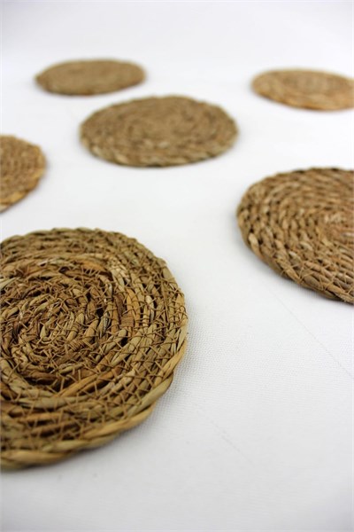 6 lı Hasır Çay Altlığı Çay Tabak 10,5cm
