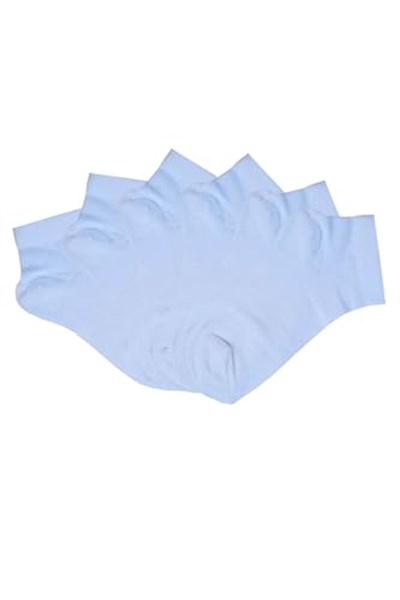 6lı Kız Erkek Çocuk Çorap Pamuklu Beyaz Kısa Patik