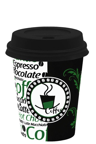 7 Oz Karton Bardak Yeşil Otomat Çay Kağıt Bardak Kapaklı 180 ml - 100lü (Siyah)