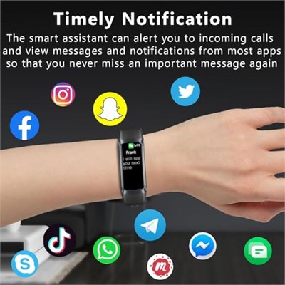 7/24 Kan Oksijen Nabız ve Uyku Monitörlü Fitness İzleyici, IP68 Su Geçirmez, 1.10AMOLED Dokunmatik Renkli Ekran, Kadın Erkek için Adım Sayacı Sağlık Aktivite İzleyicileri (Siyah)