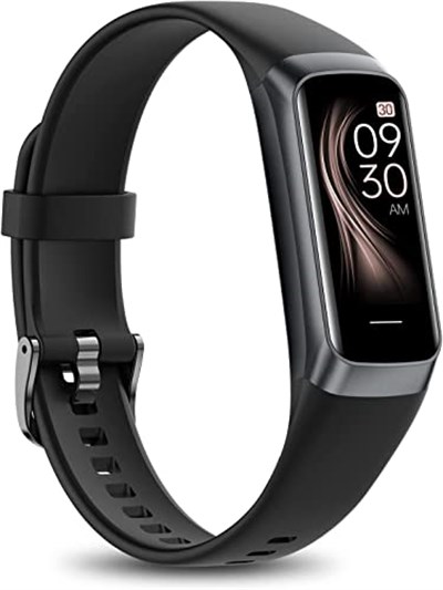 7/24 Kan Oksijen Nabız ve Uyku Monitörlü Fitness İzleyici, IP68 Su Geçirmez, 1.10AMOLED Dokunmatik Renkli Ekran, Kadın Erkek için Adım Sayacı Sağlık Aktivite İzleyicileri (Siyah)