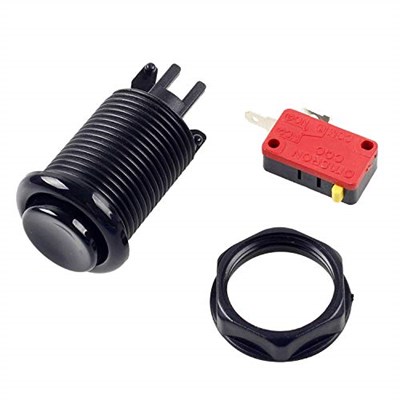 7X Arcade Düğmeleri 30 mm Happ Tipi Standart Basmalı Düğme Anahtar 20 cm Düğmeli Kablo Arcade Joystick Arcade1up Oyun Konsolu (Kırmızı)