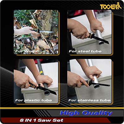 8-In-1 Multi Blades Eller Gördü, Drywall Cutter Saw. Hacksaw. Uzun Blade Elleri Gördü, Jab Saw, Sürekli Duvarı kesmek için, Sheetrock, Wood, Metel, Plastic, Plywood. Çabuk Değiştirme Mehanizmi.