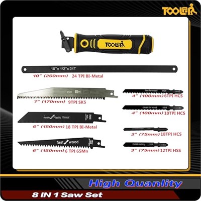 8-In-1 Multi Blades Eller Gördü, Drywall Cutter Saw. Hacksaw. Uzun Blade Elleri Gördü, Jab Saw, Sürekli Duvarı kesmek için, Sheetrock, Wood, Metel, Plastic, Plywood. Çabuk Değiştirme Mehanizmi.