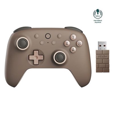 8Bitdo Ultimate 2C Wireless Controller for Windows PC and Android, with 1000Hz Polling Rate, Hall Effect Joysticks and Hall Triggers, and Remappable L4/R4 Bumpers, Turbo Function (Brownie)