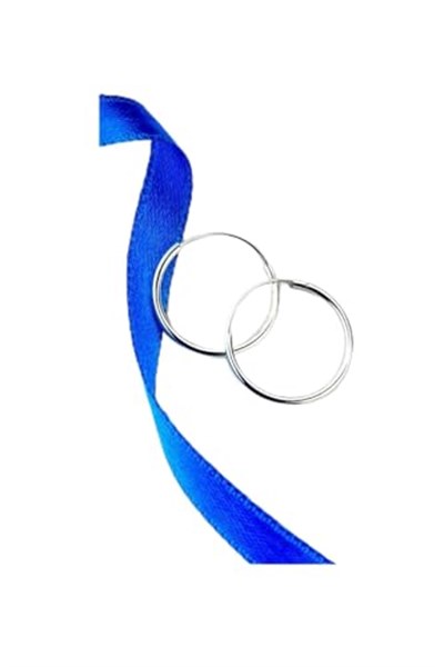 925 Ayar Gümüş 12 Mm Düz Halka Model Küpe