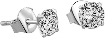 925 Ayar Gümüş 4 mm Tek Zirkon Taşlı Çivili Küpe
