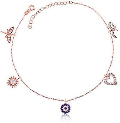 925 Ayar Gümüş Rose Şans Halhal