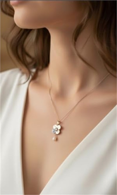 925 Ayar Papatya silver 3lü set 4 yaprak yonca kolye.rose.gold.rodaj