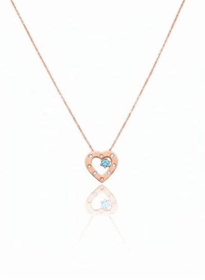 925 Ayar Papatya Silver Altın Modeli Kalp Kolye.rose.gold.rodaj