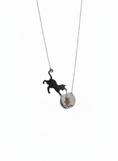 925 Ayar Papatya Silver isimli kedi kolye.rose.gold.rodaj