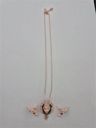 925 ayar papatya silver melek kolye.rose.gold