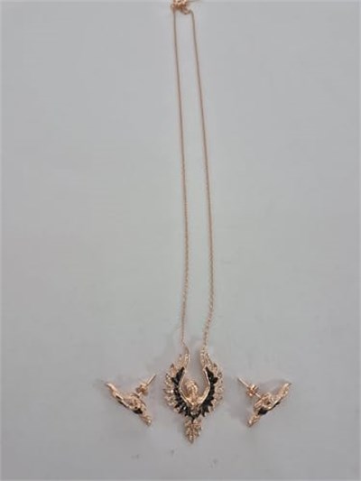 925 ayar papatya silver melek kolye.rose.gold
