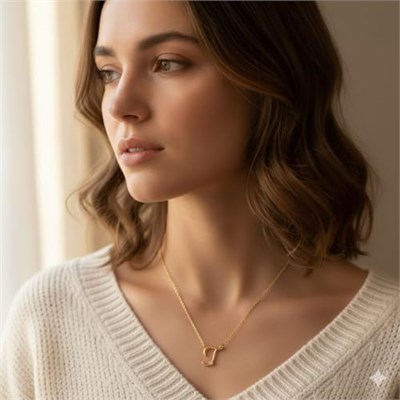 925 Ayar Papatya Silver Tasarım Harf Kolye.rose.gold.rodaj