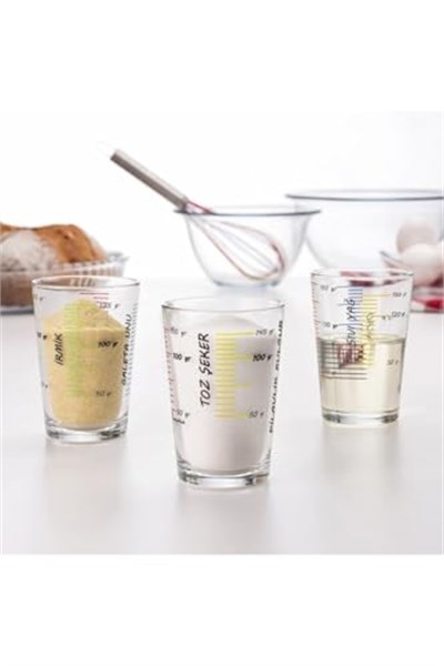 97420 Arda Türkmen 3 lü Ölçü Bardağı Seti - 200 ml