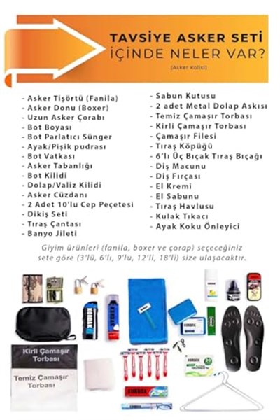 9lu Kışlık Tavsiye Kışlık Bedelli Askerlik Paketi - Kışlık Askeri İçlik - Bedelli Asker Malzemeleri