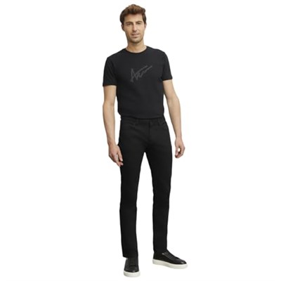 AC&Co / Altınyıldız Classics 360 Derece Her Yöne Esneyen Slim Fit Dar Kesim Diyagonal Desenli Pantolon, Renk Siyah, Beden 52