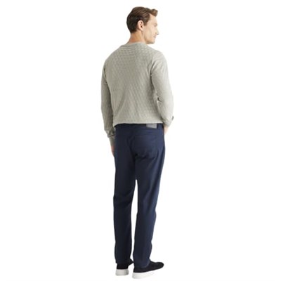 AC&Co / Altınyıldız Classics 360 Derece Her Yöne Esneyen Slim Fit Dar Kesim Diyagonal Desenli Pantolon, Renk Lacivert, Beden 50