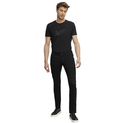 AC&Co / Altınyıldız Classics 360 Derece Her Yöne Esneyen Slim Fit Dar Kesim Diyagonal Desenli Pantolon, Renk Siyah, Beden 52