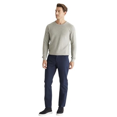 AC&Co / Altınyıldız Classics 360 Derece Her Yöne Esneyen Slim Fit Dar Kesim Diyagonal Desenli Pantolon, Renk Lacivert, Beden 50