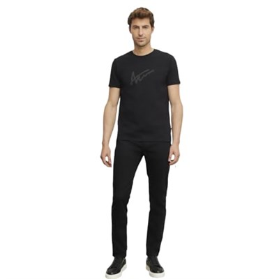 AC&Co / Altınyıldız Classics 360 Derece Her Yöne Esneyen Slim Fit Dar Kesim Diyagonal Desenli Pantolon, Renk Siyah, Beden 52
