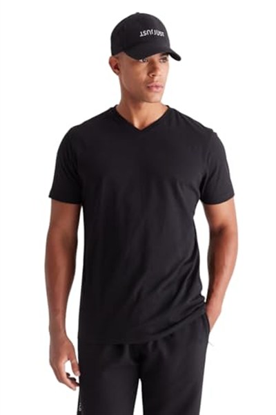 AC&Co/Altınyıldız Classics 2li Slim Fit Dar Kesim V Yaka%100 Pamuk Tişört
