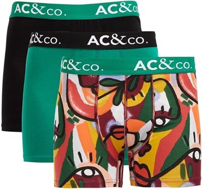 AC&Co/Altınyıldız Classics Desenli Pamuklu Esnek 3lü Boxer Paketi