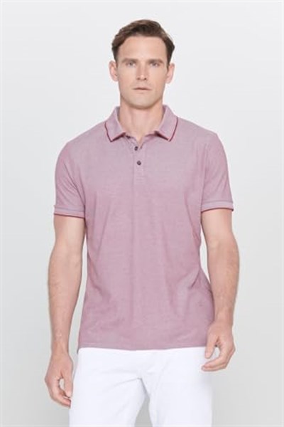 AC&Co/Altınyıldız Classics Erkek Çekmeyen Pamuklu Slim Fit Kıvrılmaz Polo Yaka Basic Tişört