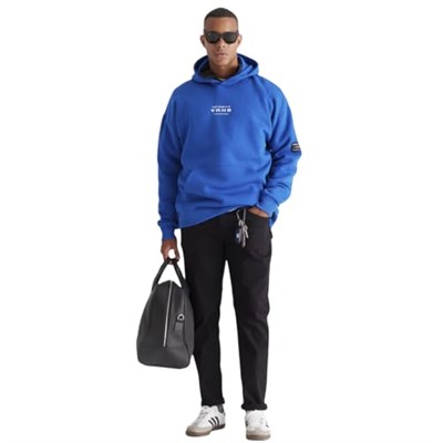 AC&Co/Altınyıldız Classics Oversize Fit Bol Kesim Kapüşonlu İçi Polarlı Pamuklu Sweatshirt