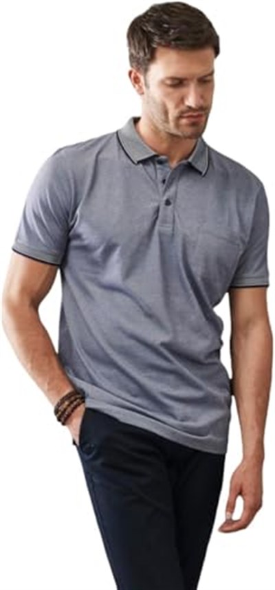 AC&Co/Altınyıldız Classics Polo Yaka Cepli Regular Fit Geniş Kesim Düz Tişört